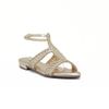 Sandália Flat Trama Bico Fino Ouro Fargo