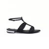 Sandália Flat Trama Bico Fino Preto Fargo