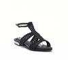 Sandália Flat Trama Bico Fino Preto Fargo