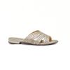 Rasteira Mule Trama Bico Fino Ouro Fargo