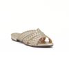 Rasteira Mule Trama Bico Fino Ouro Fargo