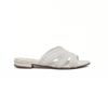 Rasteira Mule Trama Bico Fino Off White Fargo