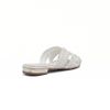 Rasteira Mule Trama Bico Fino Off White Fargo