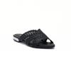 Rasteira Mule Trama Bico Fino Preto Fargo