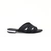 Rasteira Mule Trama Bico Fino Preto Fargo