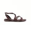 Sandália Flat Croco Tiras Orgânicas Chocolate Fargo
