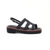 Sandália Flatform Trama Com Fivela Preto Fargo