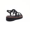 Sandália Flatform Trama Com Fivela Preto Fargo