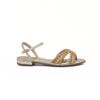 Sandália Flat Pedraria Bico Fino Ouro Fargo