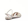 Sandália Flat Pedraria Bico Fino Off White Fargo