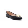 Sapatilha Comfort Bico Fino Enfeite Maxi Flor Preto Fargo