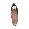 Sapatilha Comfort Bico Fino Enfeite Maxi Flor Preto Fargo