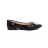 Sapatilha Comfort Bico Fino Enfeite Maxi Flor Preto Fargo