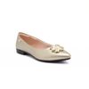 Sapatilha Comfort Bico Fino Enfeite Maxi Flor Ouro Fargo