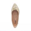 Sapatilha Comfort Bico Fino Enfeite Maxi Flor Ouro Fargo