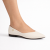 Sapatilha Comfort Bico Fino Decote V Off White Fargo