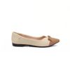 Sapatilha Comfort Mocassim Bico Fino Laço Baunilha e Mel Fargo
