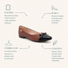 Sapatilha Comfort Mocassim Bico Fino Laço Âmbar e Preto Fargo