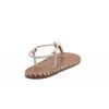 Rasteira Pespontos Detalhe Enfeite Metalizado Off White Fargo