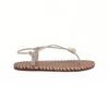 Rasteira Pespontos Detalhe Enfeite Metalizado Off White Fargo
