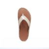 Rasteira Flat Dedo Tira Larga Pespontada Off White Fargo