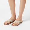 Rasteira Flat Dedo Tira Larga Pespontada Off White Fargo