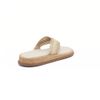 Sandália Flatform De Dedo Trama Natural Amêndoa Fargo