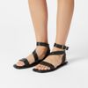 Sandália Flat Tiras Tressê Tornozelo Preto Fargo