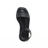 Sandália Flat Tiras Tressê Tornozelo Preto Fargo