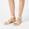 Sandália Flat Tiras Tressê Tornozelo Off White Fargo