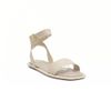 Sandália Flat Tiras Tressê Tornozelo Off White Fargo