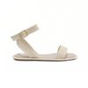 Sandália Flat Tiras Tressê Tornozelo Off White Fargo