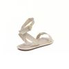 Sandália Flat Tiras Tressê Tornozelo Off White Fargo