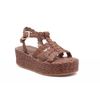 Sandália Salto Alto Plataforma Tiras Naturais Âmbar Fargo