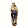 Scarpin Salto Medio Fino Couro Estampado Poá Fargo