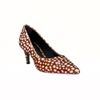 Scarpin Salto Medio Fino Couro Estampado Bambi Fargo