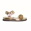 Sandália Flatform Couro Fivelas Ouro Fargo
