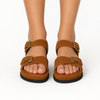 Sandália Flatform Couro Fivelas Âmbar Fargo