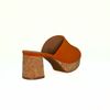 Sandália Salto Alto Plataforma Couro Tamanco Terracota Fargo