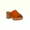 Sandália Salto Alto Plataforma Couro Tamanco Terracota Fargo