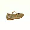 Sapatilha Mary Jane Couro Furinhos Laser Ouro Fargo