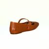 Sapatilha  Mary Jane Couro Furinhos Laser Terracota Fargo