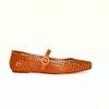 Sapatilha  Mary Jane Couro Furinhos Laser Terracota Fargo