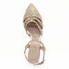 Scarpin Salto Alto Fino Tramado Dourado Fargo
