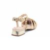 Scarpin Salto Baixo Bloco Tramado Dourado Fargo