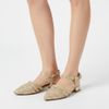Scarpin Salto Baixo Bloco Tramado Dourado Fargo