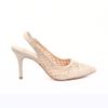 Scarpin Salto Alto Fino Trama Natural Fargo