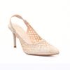 Scarpin Salto Alto Fino Trama Natural Fargo