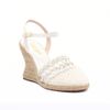 Sandalia Salto Anabela Alto Tramado Espadrille Off White Fargo