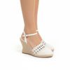 Sandalia Salto Anabela Alto Tramado Espadrille Off White Fargo